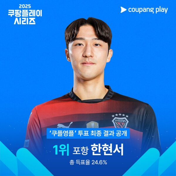 쿠팡플레이, K리그 유망주 한현서 ‘쿠플영플’ 선정